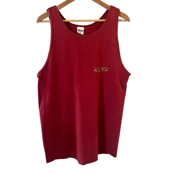 Vintage Y2K OP Ocean Pacific Men Tank Top Size L Red Beachwear Made in USA Skate - Picture 1 of 10